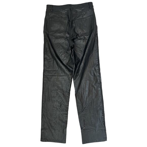 Aritzia Wilfred Melina Pant Snakeskin Croc Faux Vegan Leather Pants Ankle Sz S - Picture 2 of 8